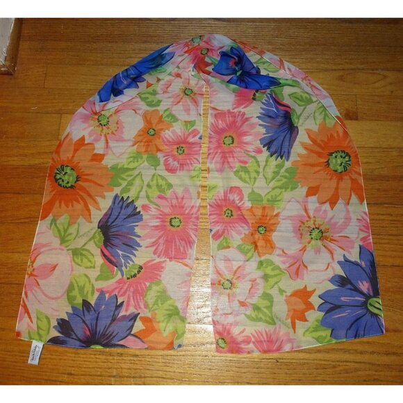 Vintage Diane Von Furstenberg Long Floral Scarf pinup retro rockabilly head wrap - Picture 9 of 9